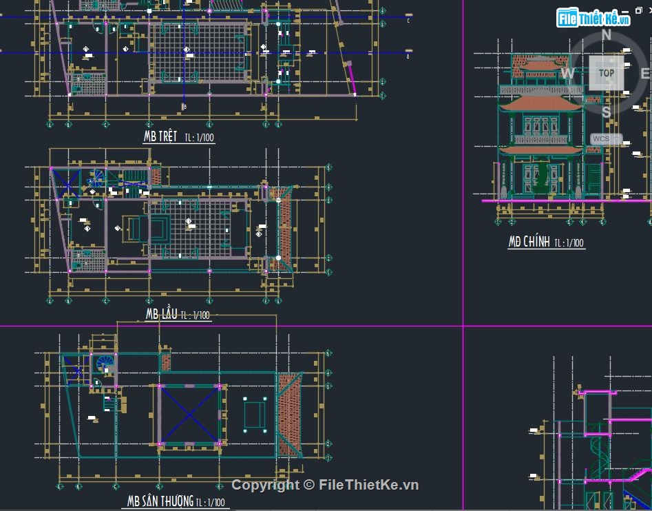 nhà phố 2 tầng 8.45x18.42m,Bản vẽ cad nhà phố,model cad nhà phố 2 tầng,nhà phố tân cổ 2 tầng